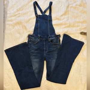 American Eagle Denim flared overalls